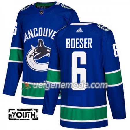 Kinder Eishockey Vancouver Canucks Trikot Brock Boeser 6 Adidas 2017-2018 Blau Authentic